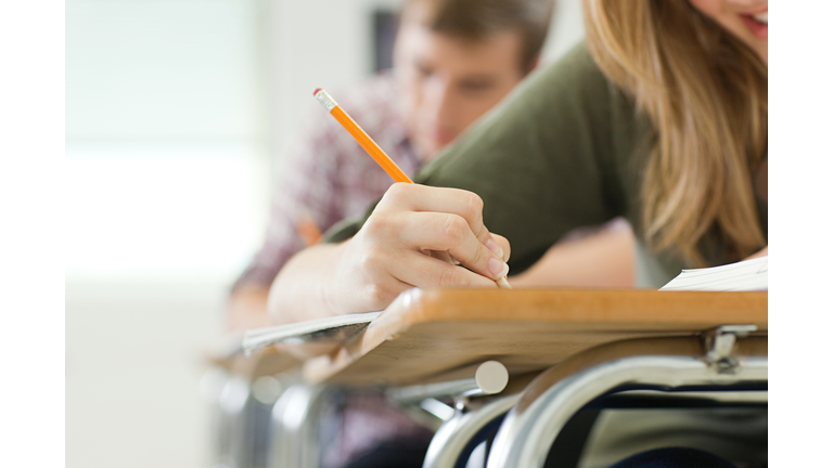 Studious female high school student