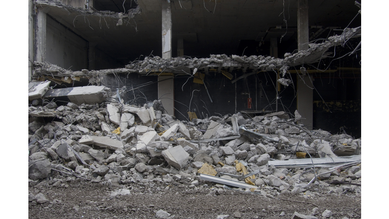 Rubble under Building Demolition