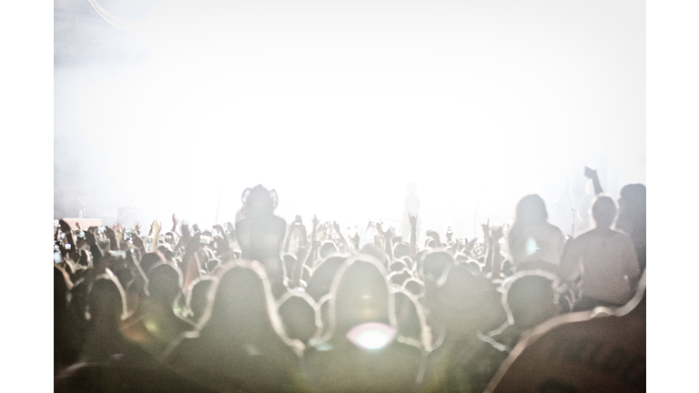 View of the crowd at a Luke Bryan concert.