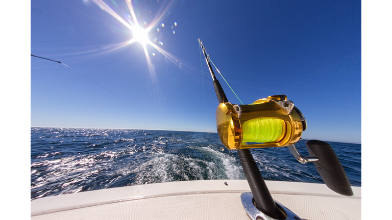 Fishing Reels on an Ocean Boat