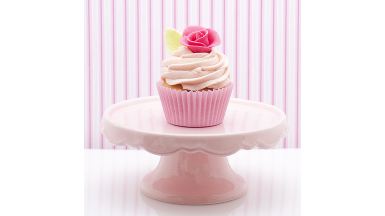 Pink rose cupcake