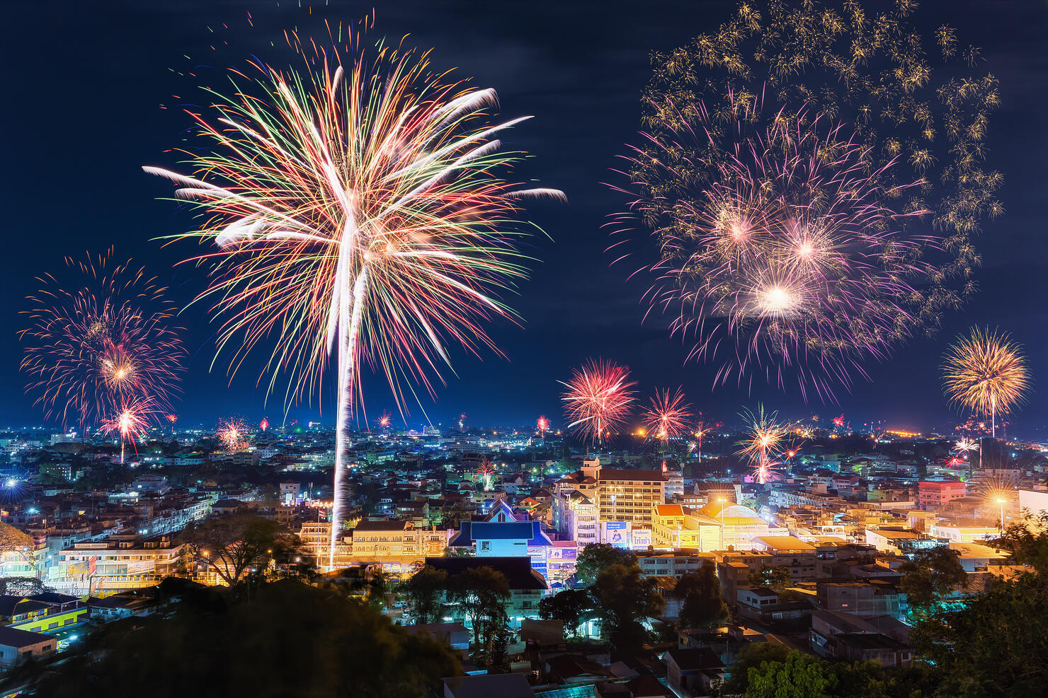 New year's fireworks celebration
