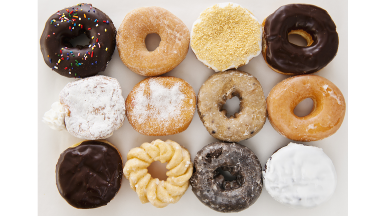 Studio shot of various donuts