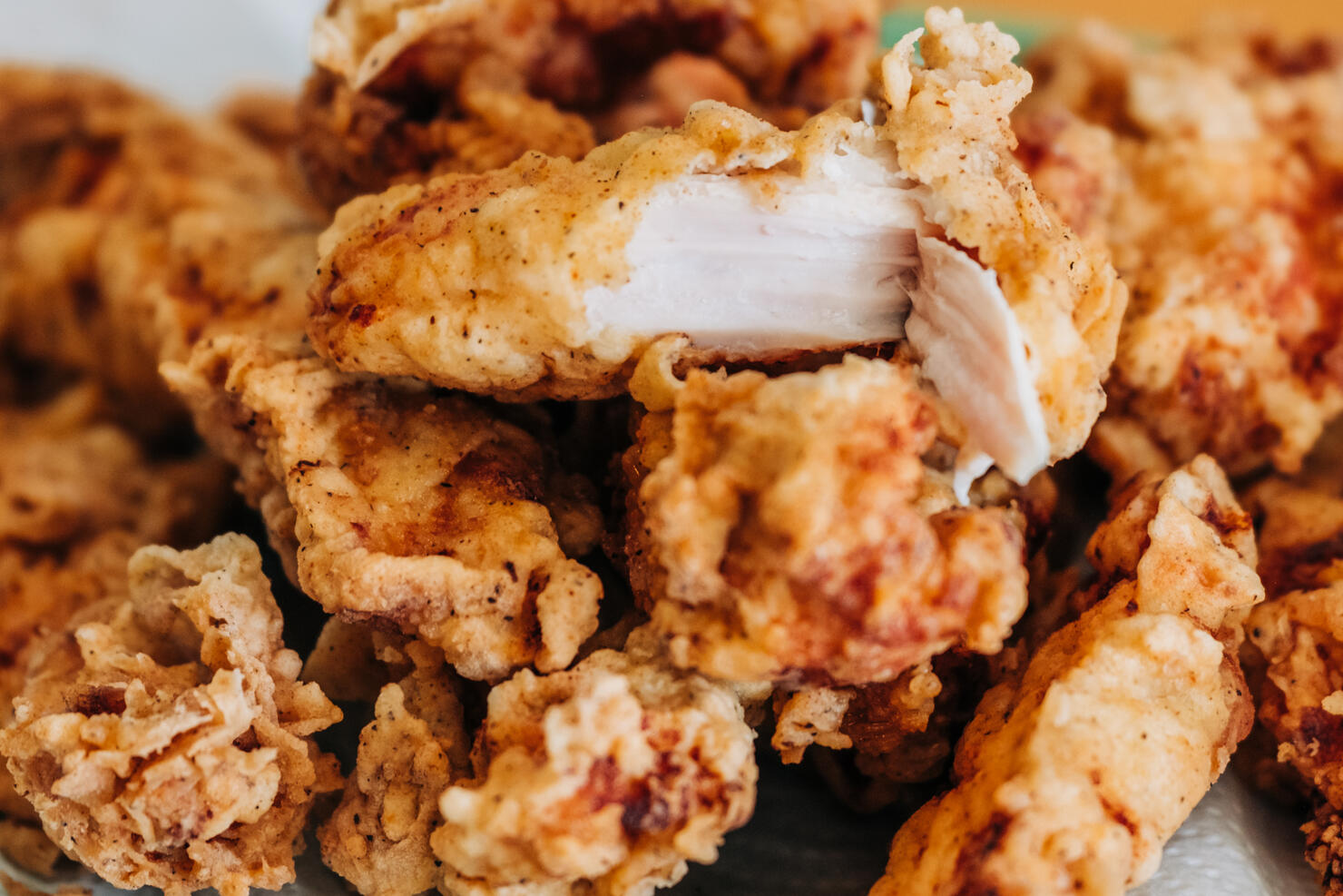 Close-Up Of Fried Chicken On Plate