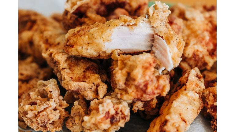 Close-Up Of Fried Chicken On Plate