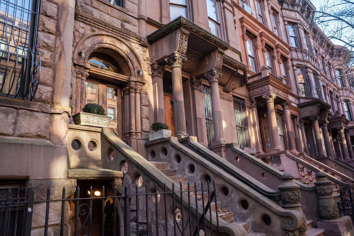 Gilded age brownstones in Manhattan. Real Estate. NYC.