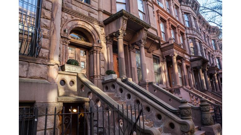 Gilded age brownstones in Manhattan. Real Estate. NYC.