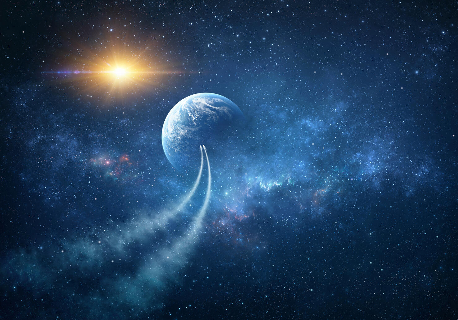 Spacesphips exploring Universe