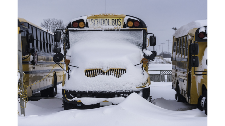 School Closed for Snow Day School Buses