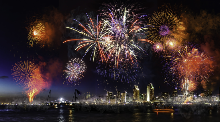 Firework Display At Night