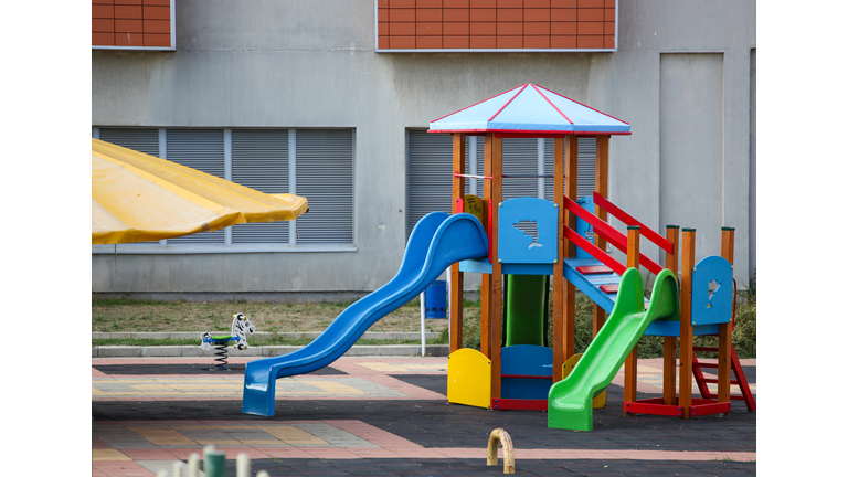 Image Of Colorful Children Playground In The City Park