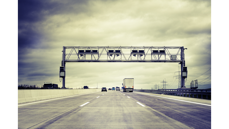 Truck toll system, german highway - control gantry
