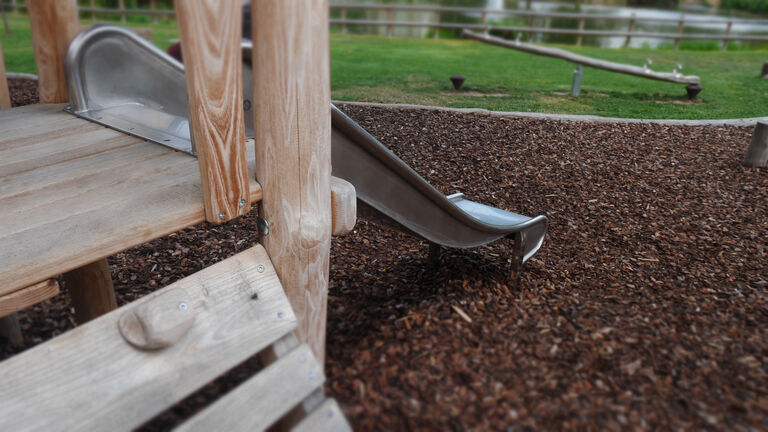 High Angle View Of Slide At Playground