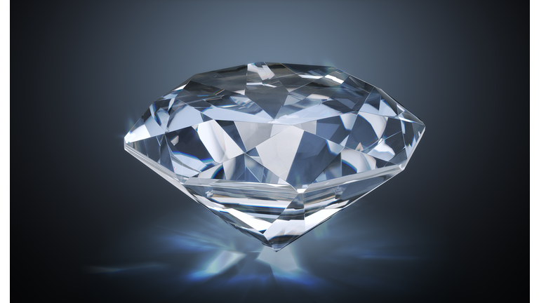 Luxury diamond on black background. 3D rendered illustration.