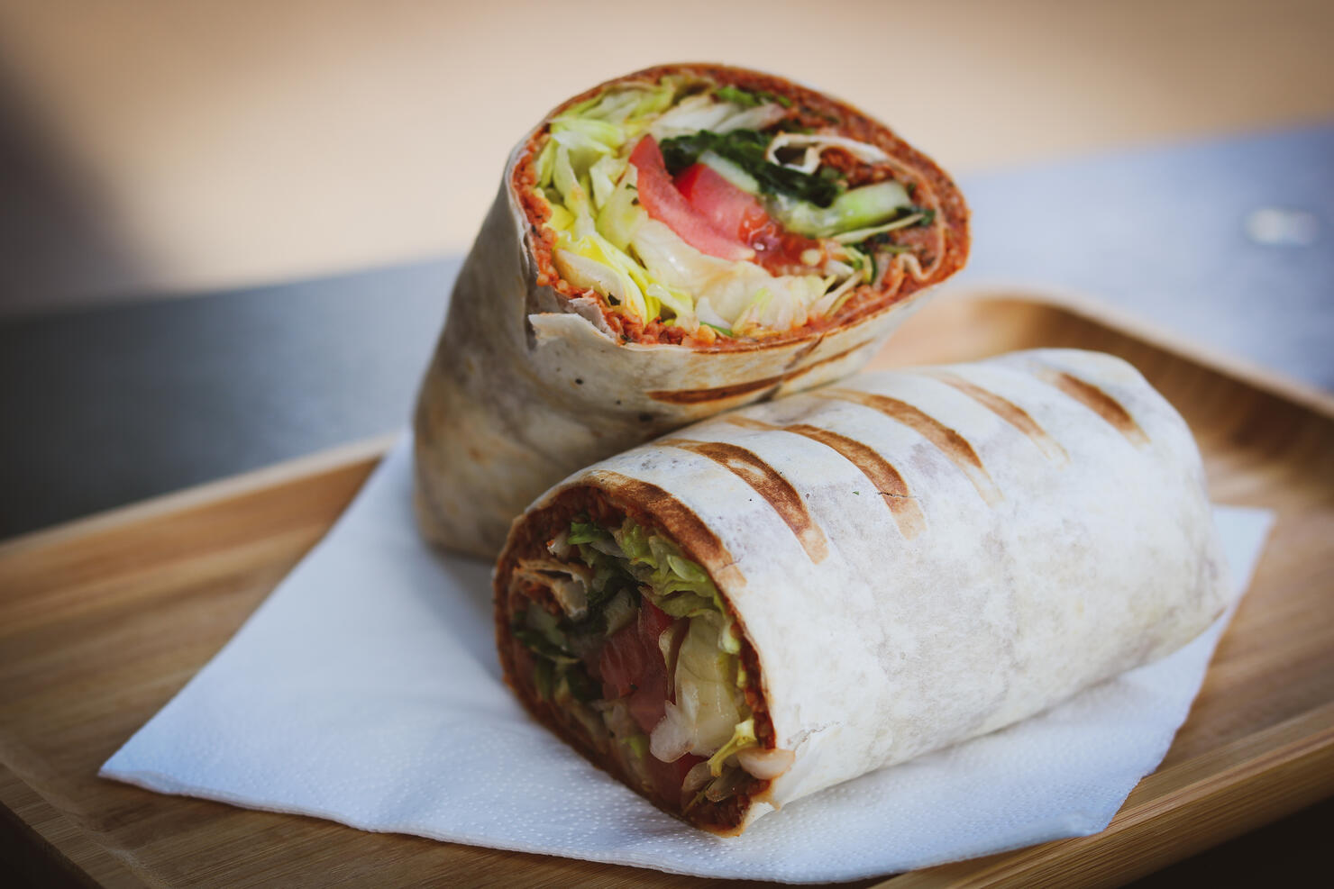 Close-Up Of Burrito In Plate On Table