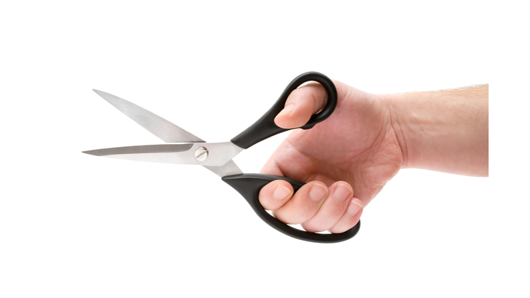 Hand Holding Scissors