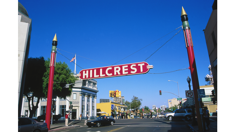 CA, San Diego, Hillcrest sign at University Ave