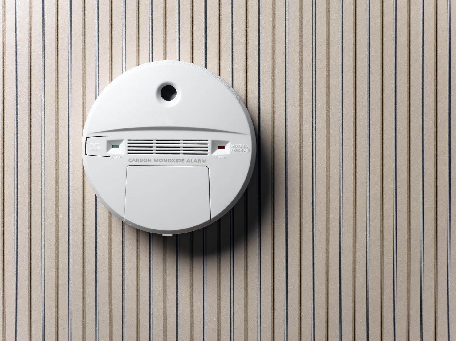 smoke detector and carbon monoxide alarm mounted on wall