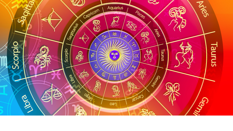 Zodiac signs and astrology with constellations, concepts, predictions, horoscopes, beliefs