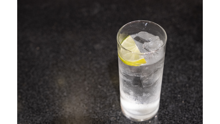 Cup of Ice Sprite Soda with Lemon Sliced