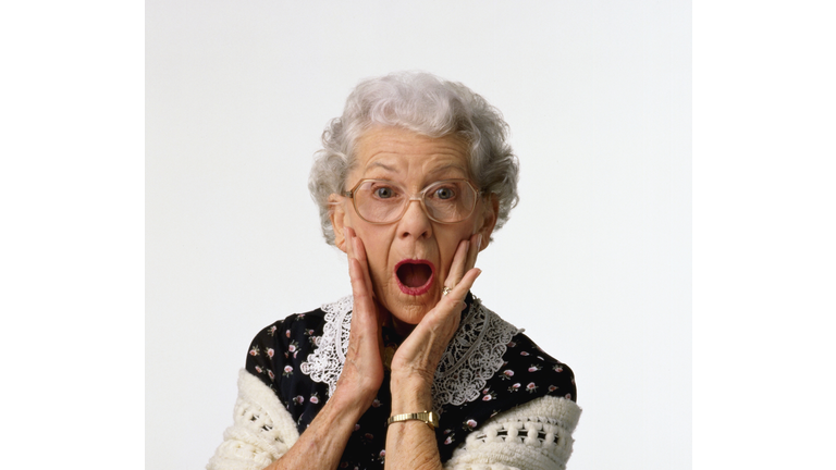 Elderly Woman Looking Surprised