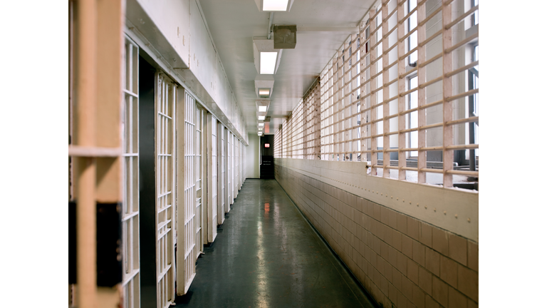 View of empty corridor in prison