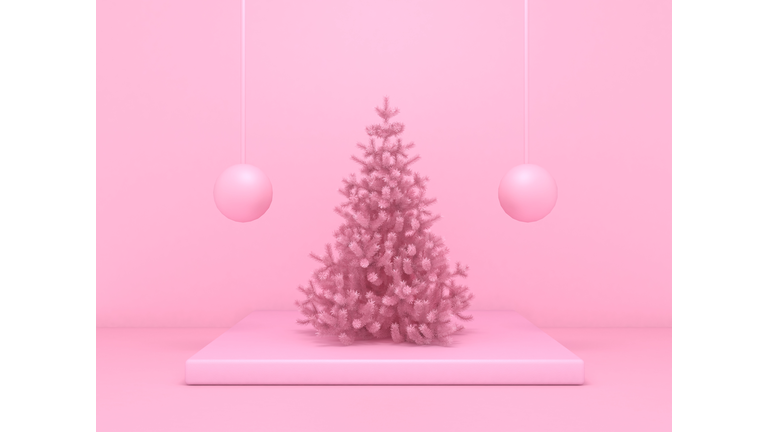 Pink christmas tree