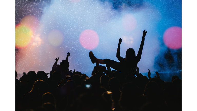 Crowd surfing!