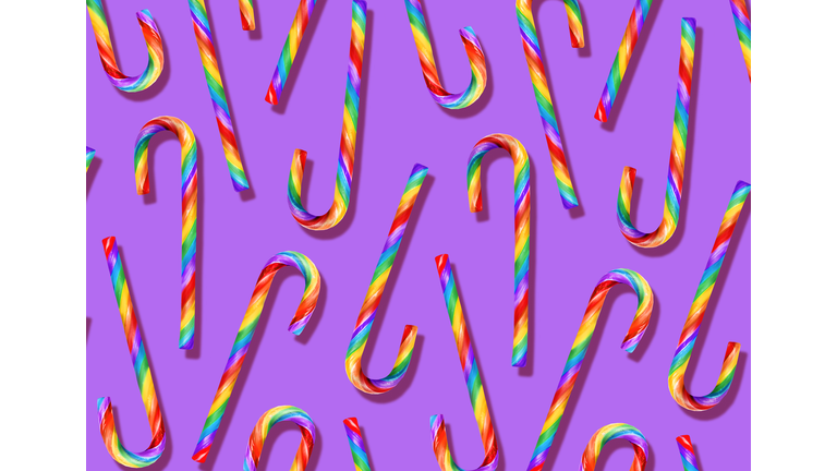 Christmas rainbow candy canes