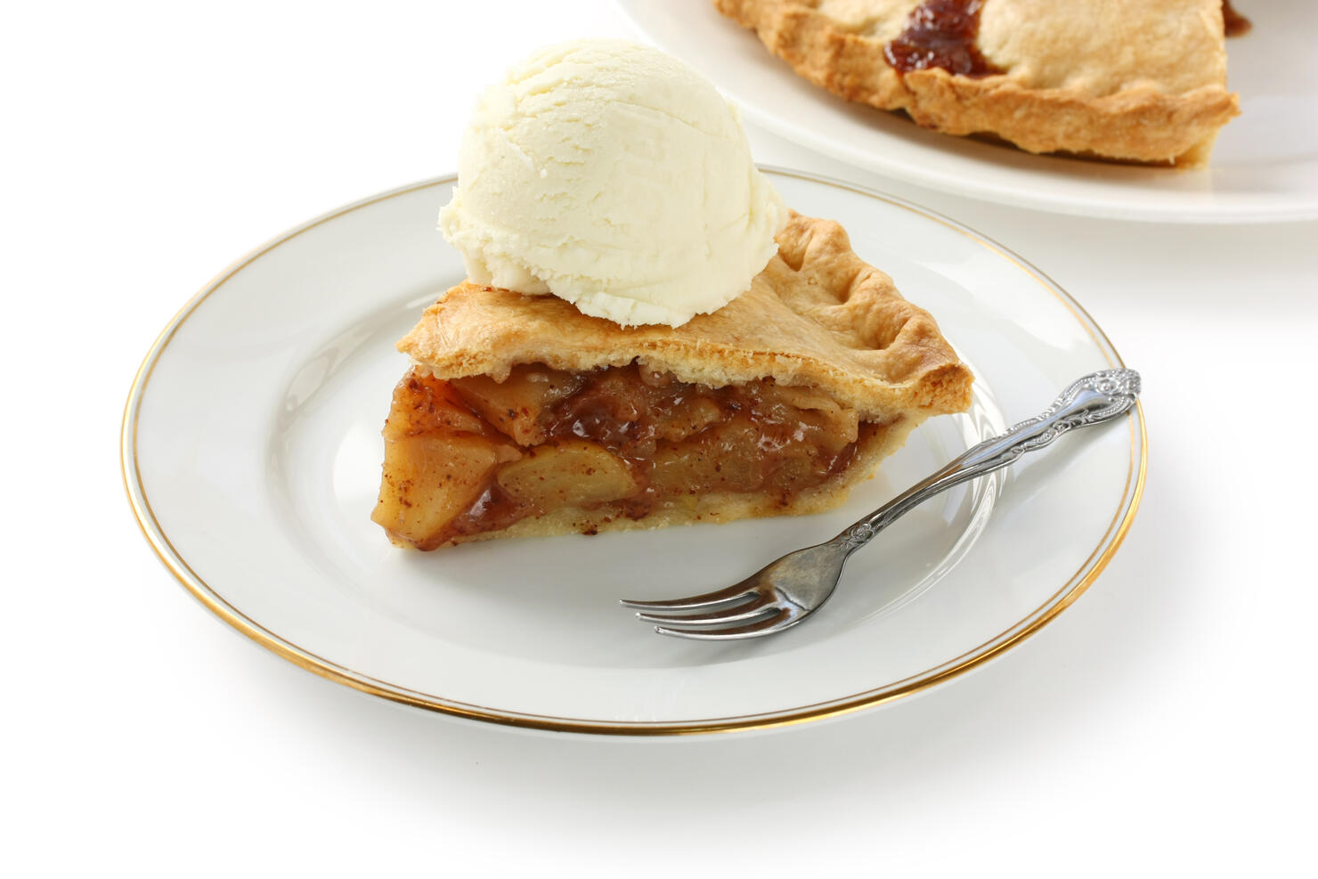 homemade apple pie with ice cream