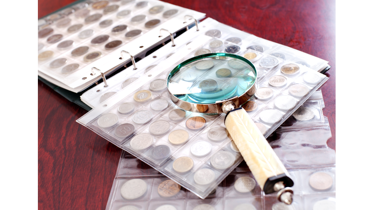 Coin Collection on the table