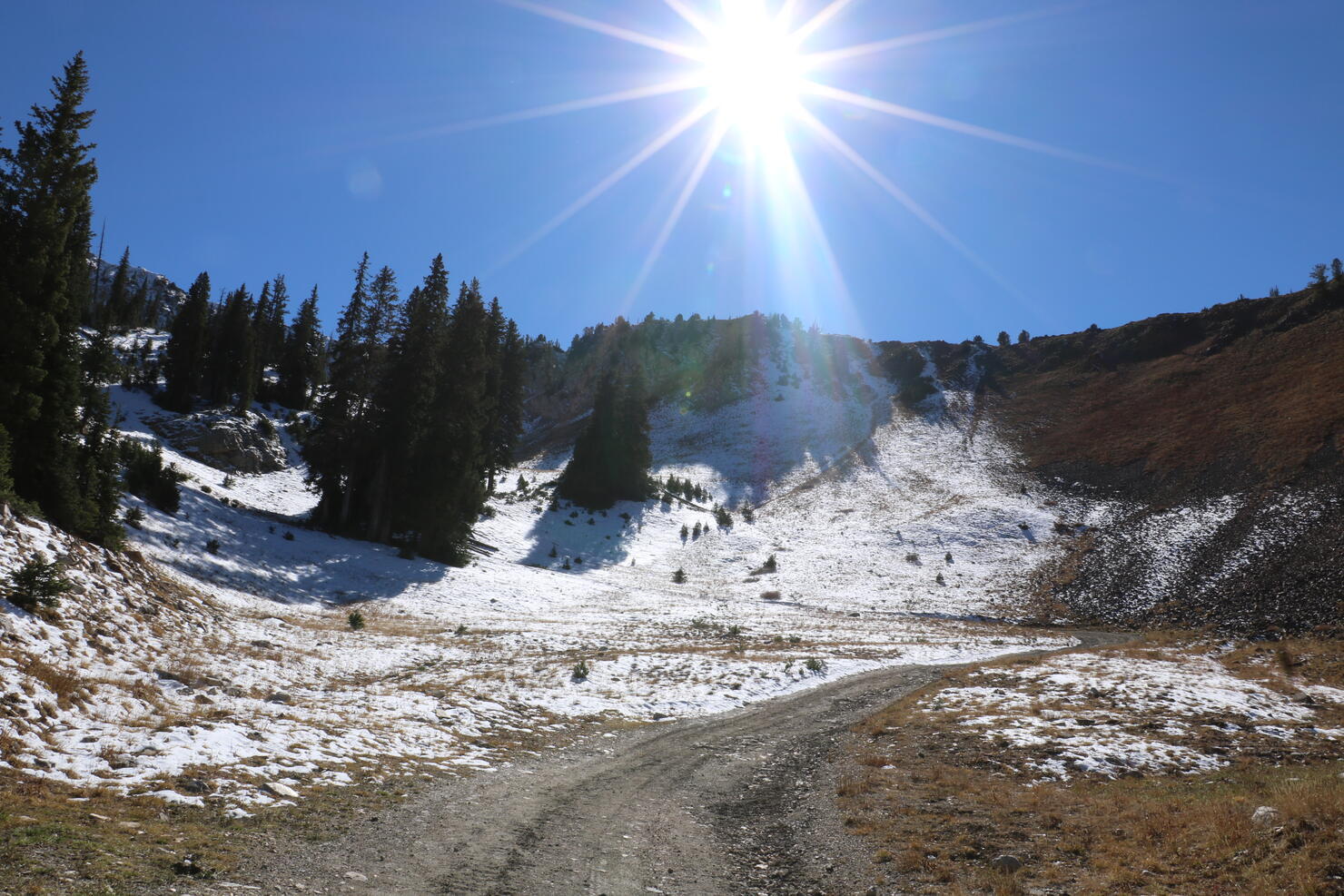 Glacial bowl below Hidden Peak, Wasatch Range, Utah