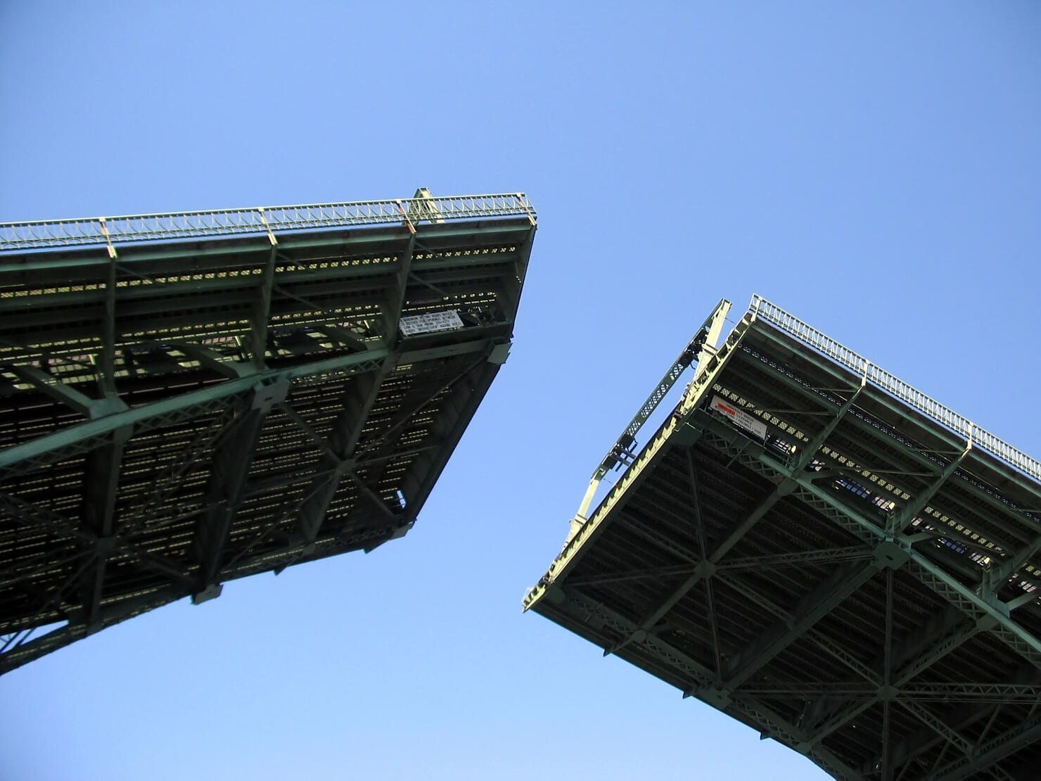 Bridge opening up to let boat through