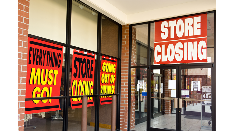 Lots of store closing signs in Windows