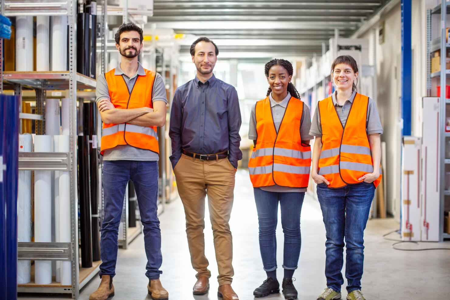 Successful warehouse staff