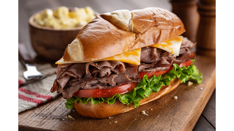 Roast Beef Submarine Sandwich