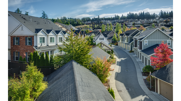 Elevated View of Residential Street
