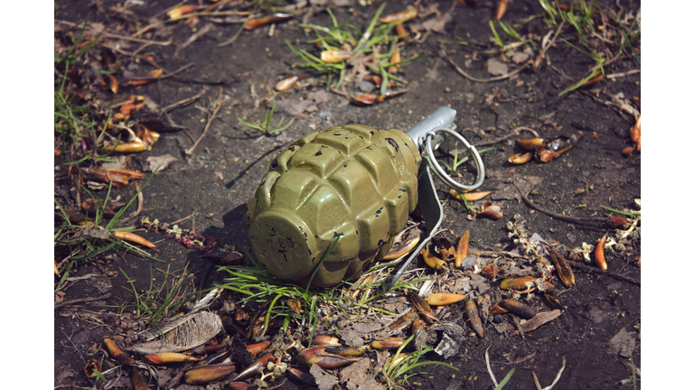 hand grenade grenade lying on the ground