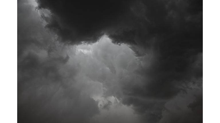 Dark grey storm clouds with limited light