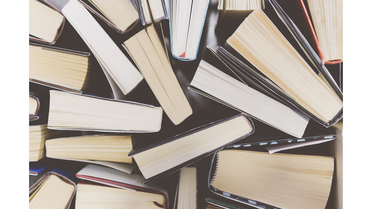 High Angle View Of Books On Table