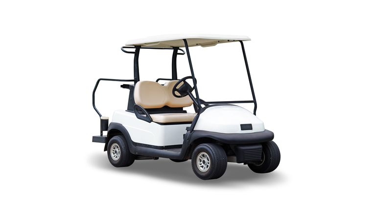 Golf Cart Against White Background