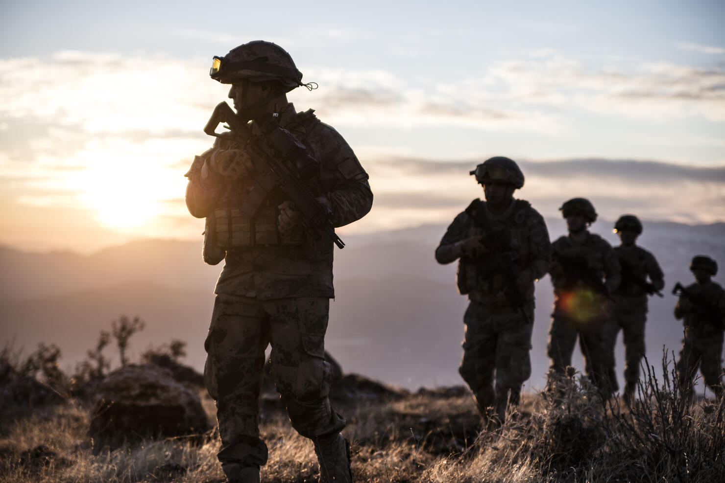 Military Mission at sunrise