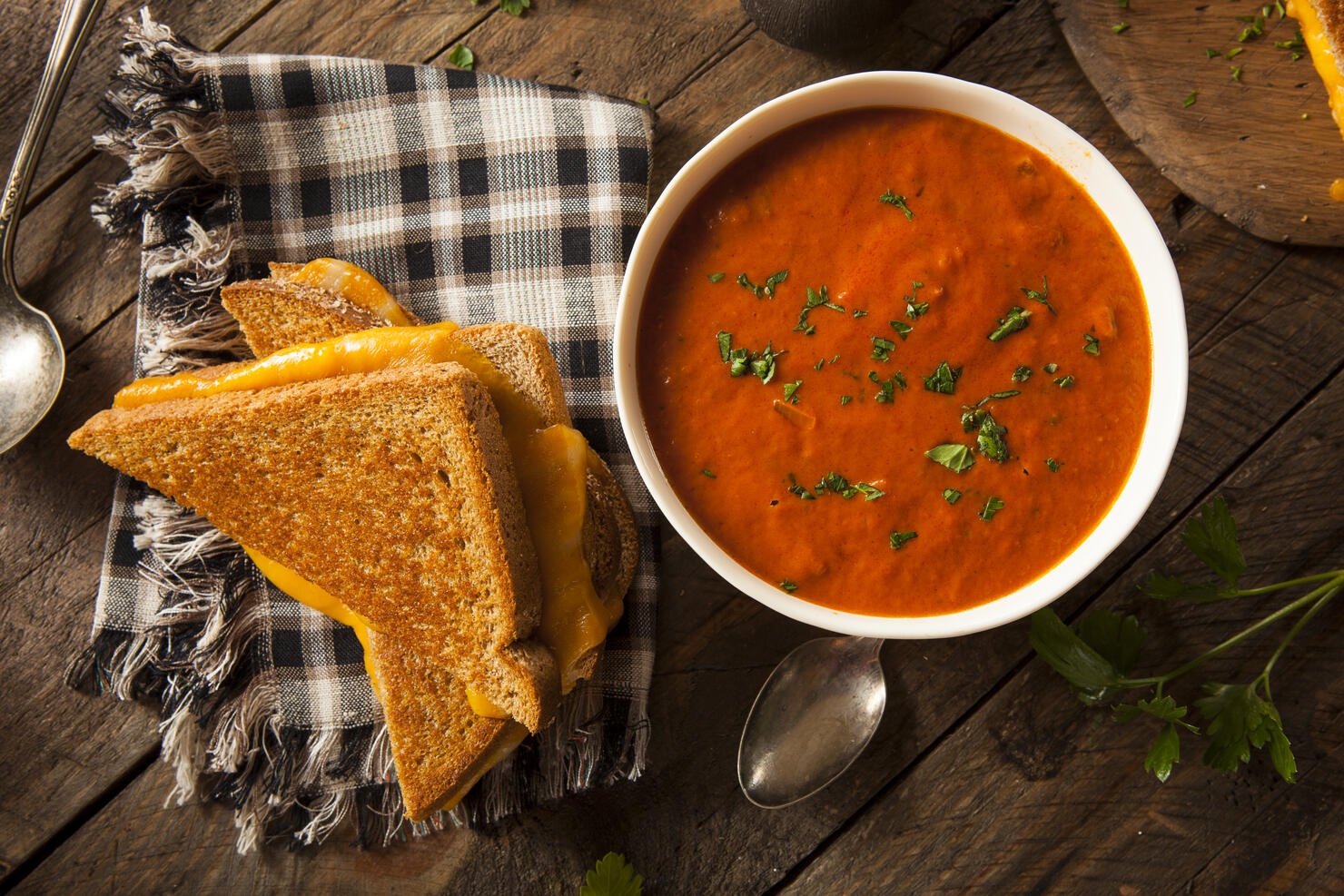 Homemade Grilled Cheese with Tomato Soup