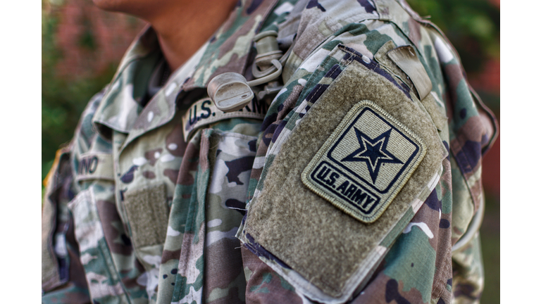 Midsection Of Man Wearing Military Uniform