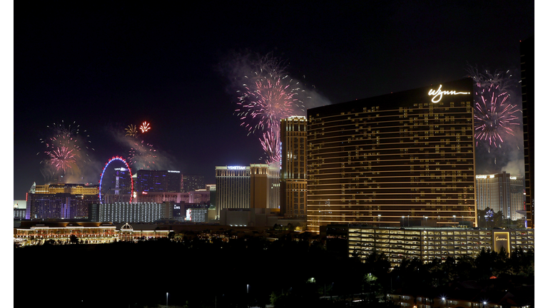 Las Vegas Throws July 4th Celebration With Fireworks From Strip Resort Rooftops