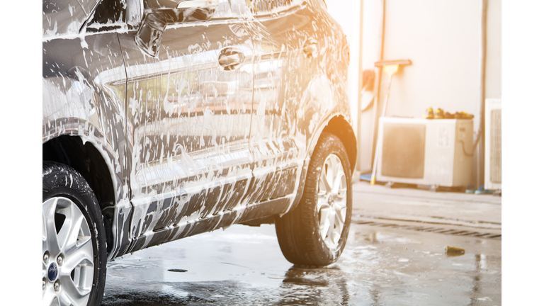 Car washing at the car wash shop