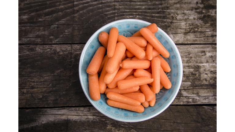 Dish of baby carrots