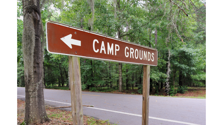 Campgrounds sign for camping