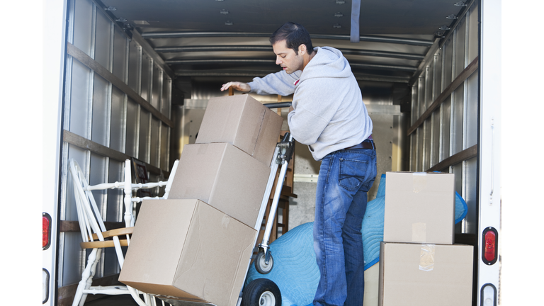Man in moving truck