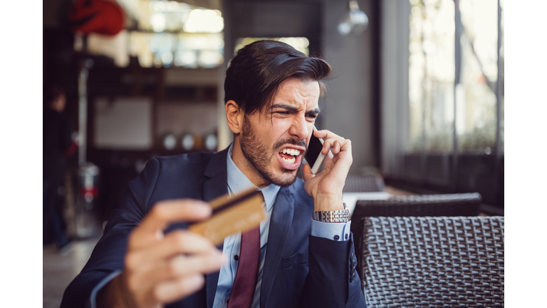 Man experiencing problems with his credit card